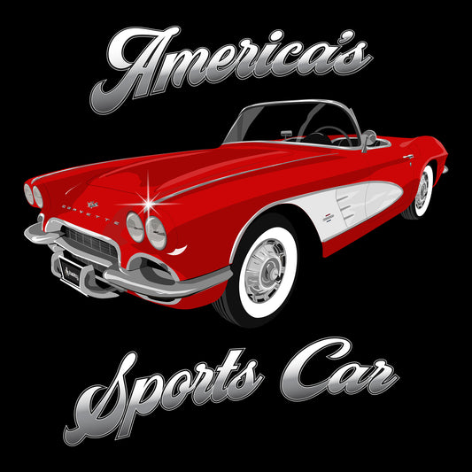 61 Red Corvette Convertible DTF Transfer