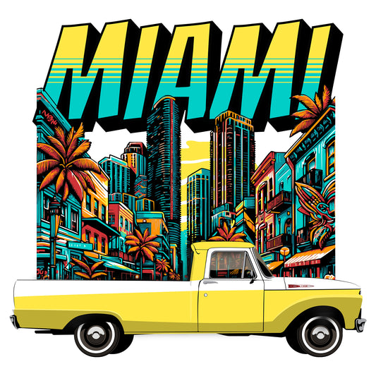 61 Yellow Ford F100 Pickup DTF Transfer