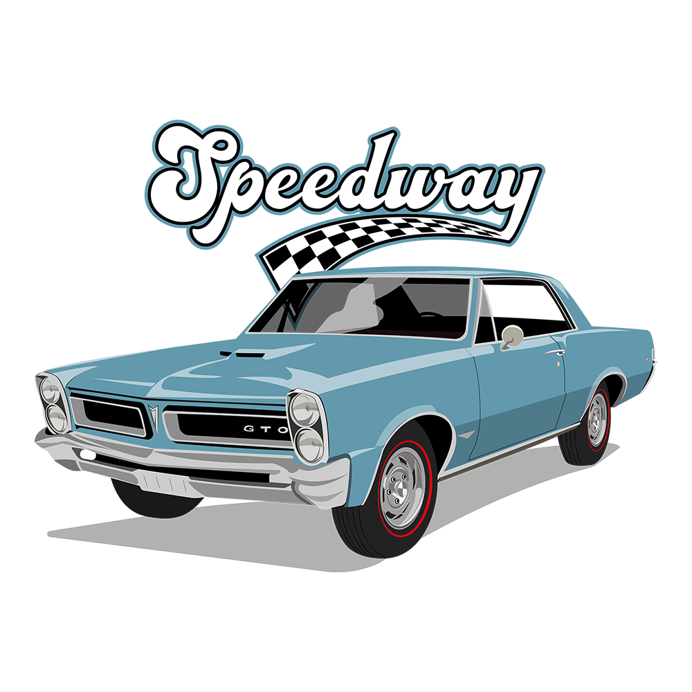 65 Blue Pontiac GTO Speedway DTF Shirt