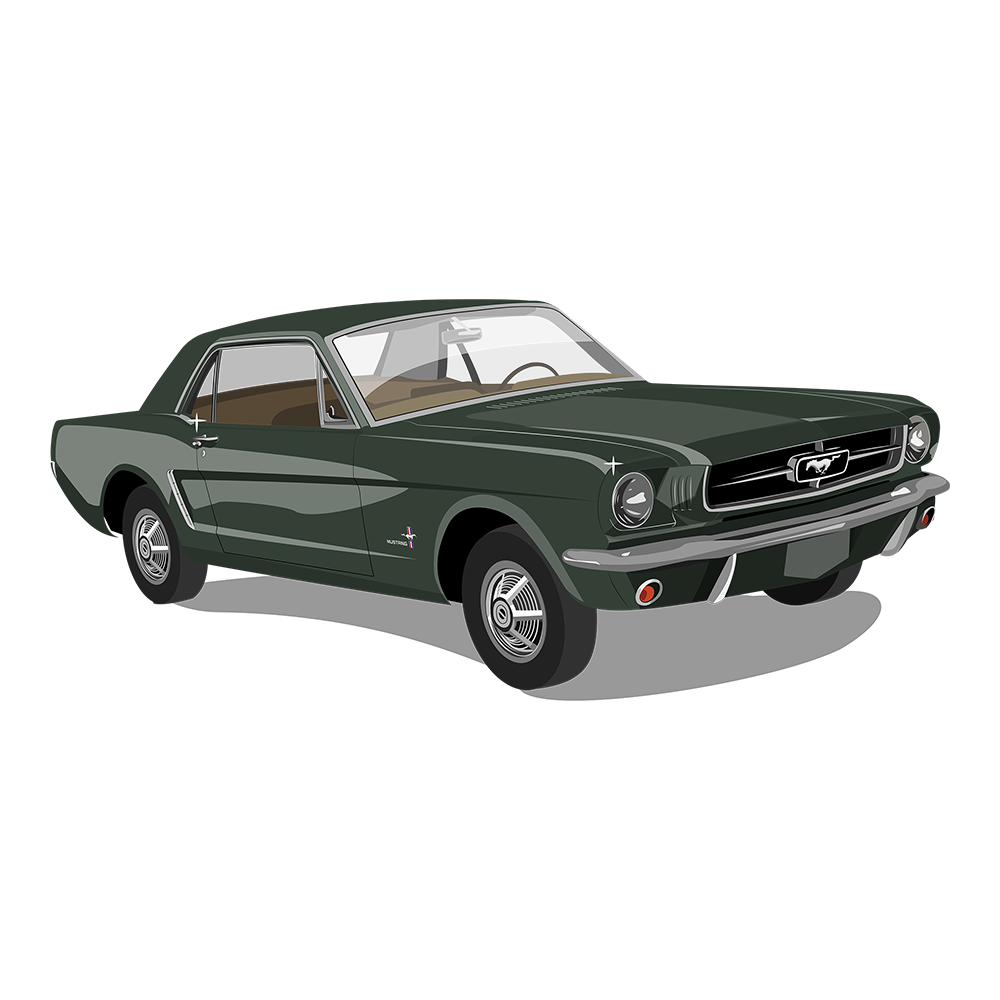 65 Green Ford Mustang DTF Tee