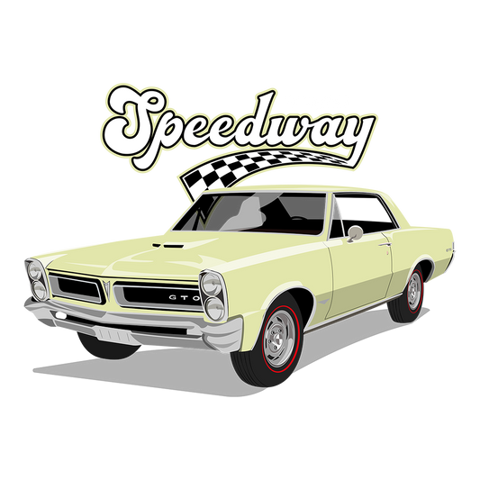 65 Mayfair Yellow Pontiac GTO Speedway DTF Tee