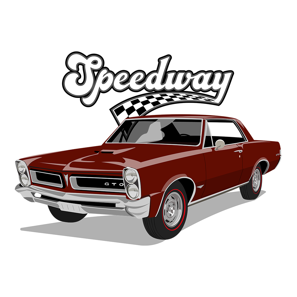 65 Montero Red Pontiac GTO Speedway DTF Tee