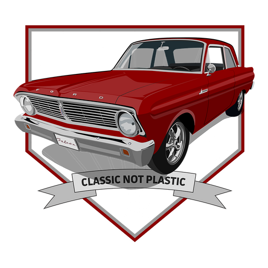 65 Red Ford Falcon Sunburst DTF Tee