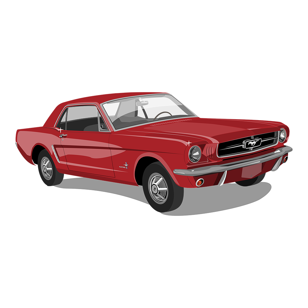 65 Red Ford Mustang DTF Tee