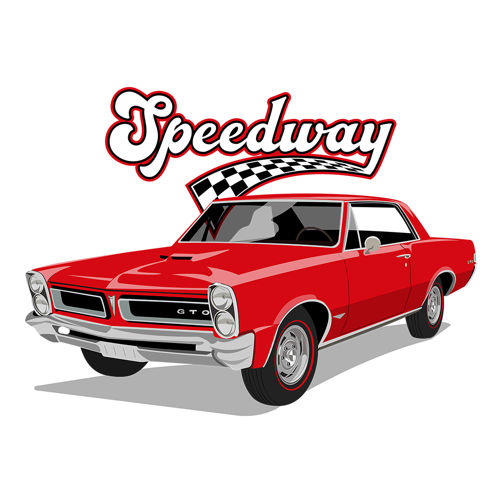 65 Red Pontiac GTO Speedway DTF Tee