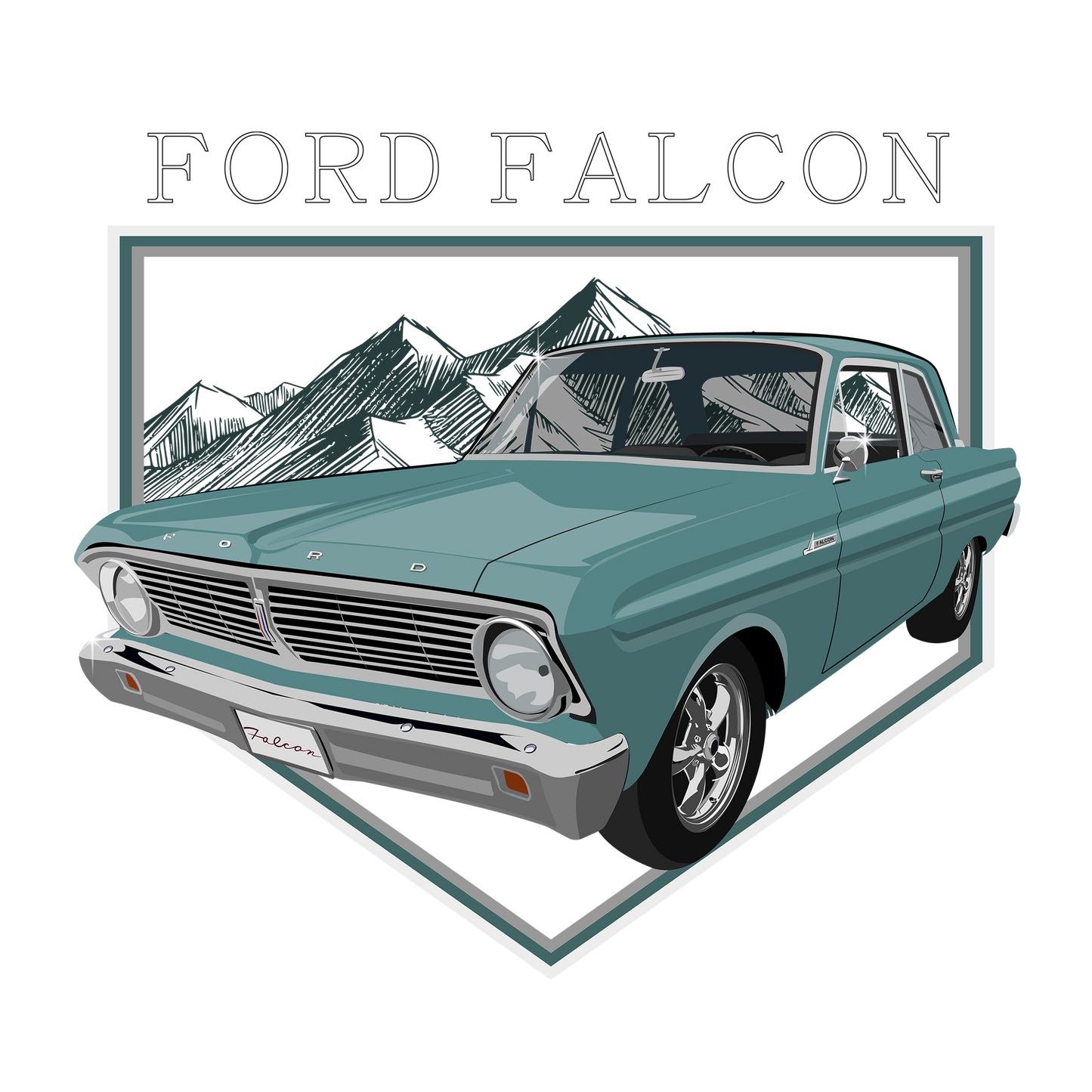 65 Green Ford Falcon DTF Design