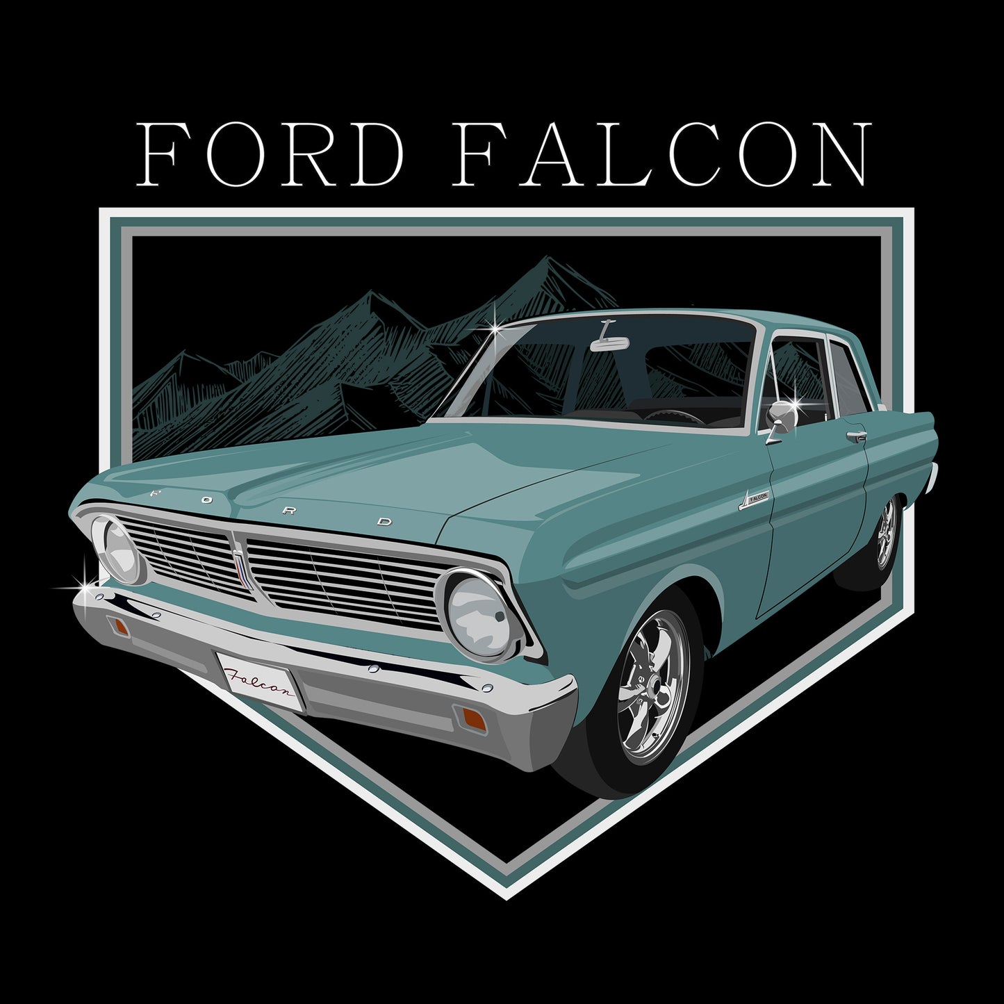 65 Green Ford Falcon DTF Transfer