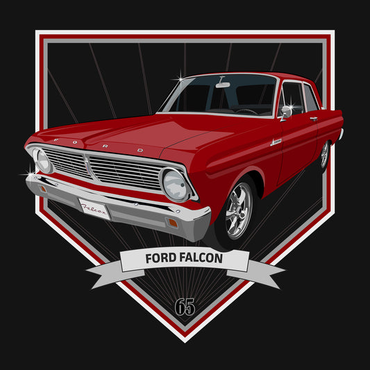 65 Red Ford Falcon DTF Transfer