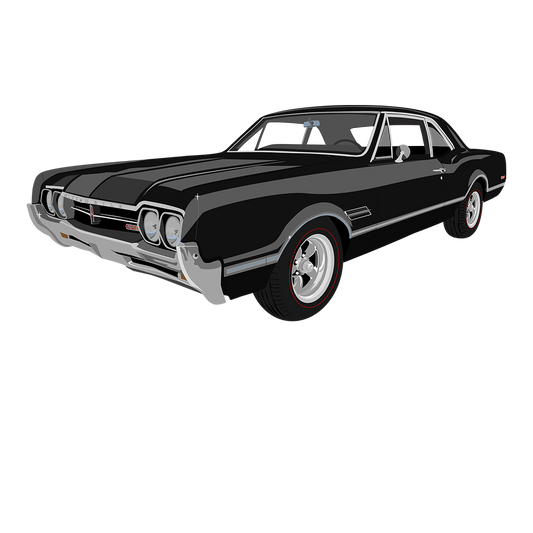 66 Black Oldsmobile Logo DTF Tee