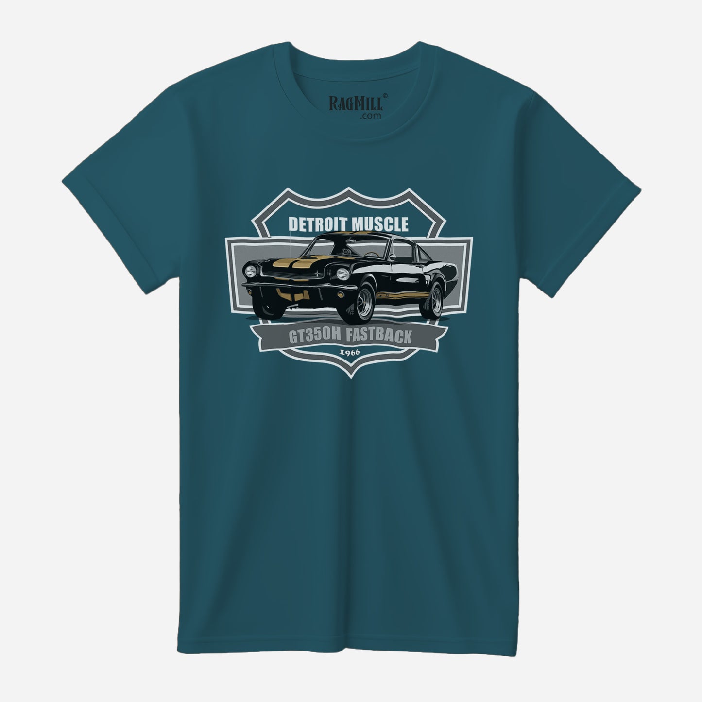 66 Ford Shelby GT350H Mustang Deep Teal Bella+Canvas T-Shirt