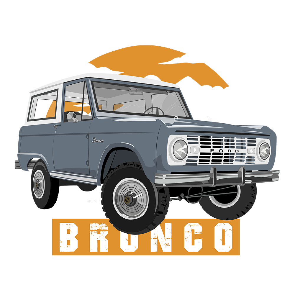 66 Silver Blue Ford Bronco DTF Tee