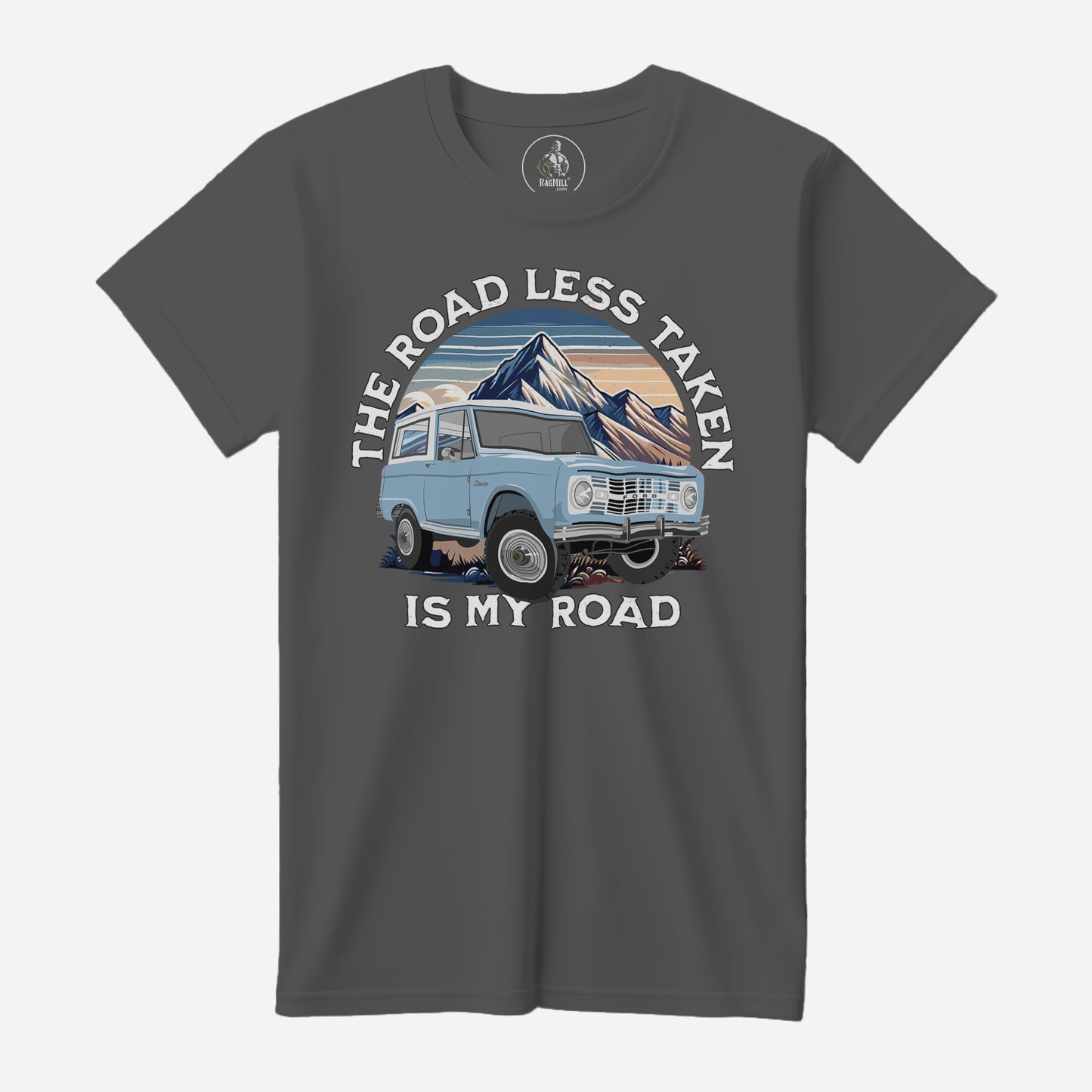 66 Skylight Blue Ford Brono Asphalt Bella+Canvas T-Shirt