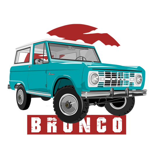 66 Turquoise Blue Ford Bronco DTF Tee