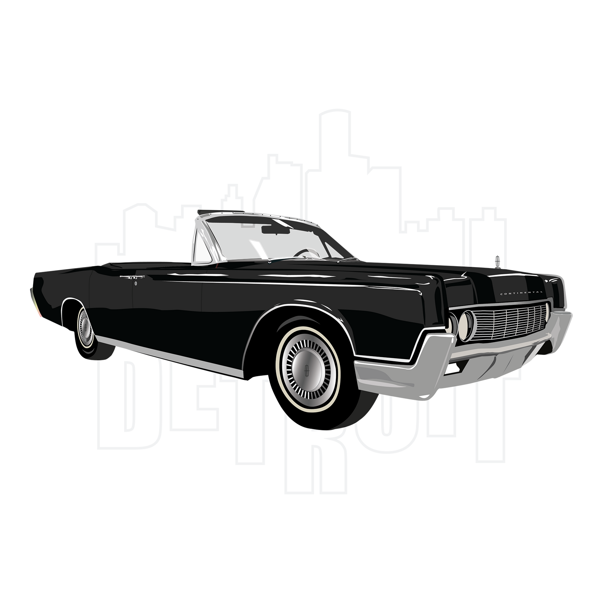 67 Black Lincoln Continental DTF Design