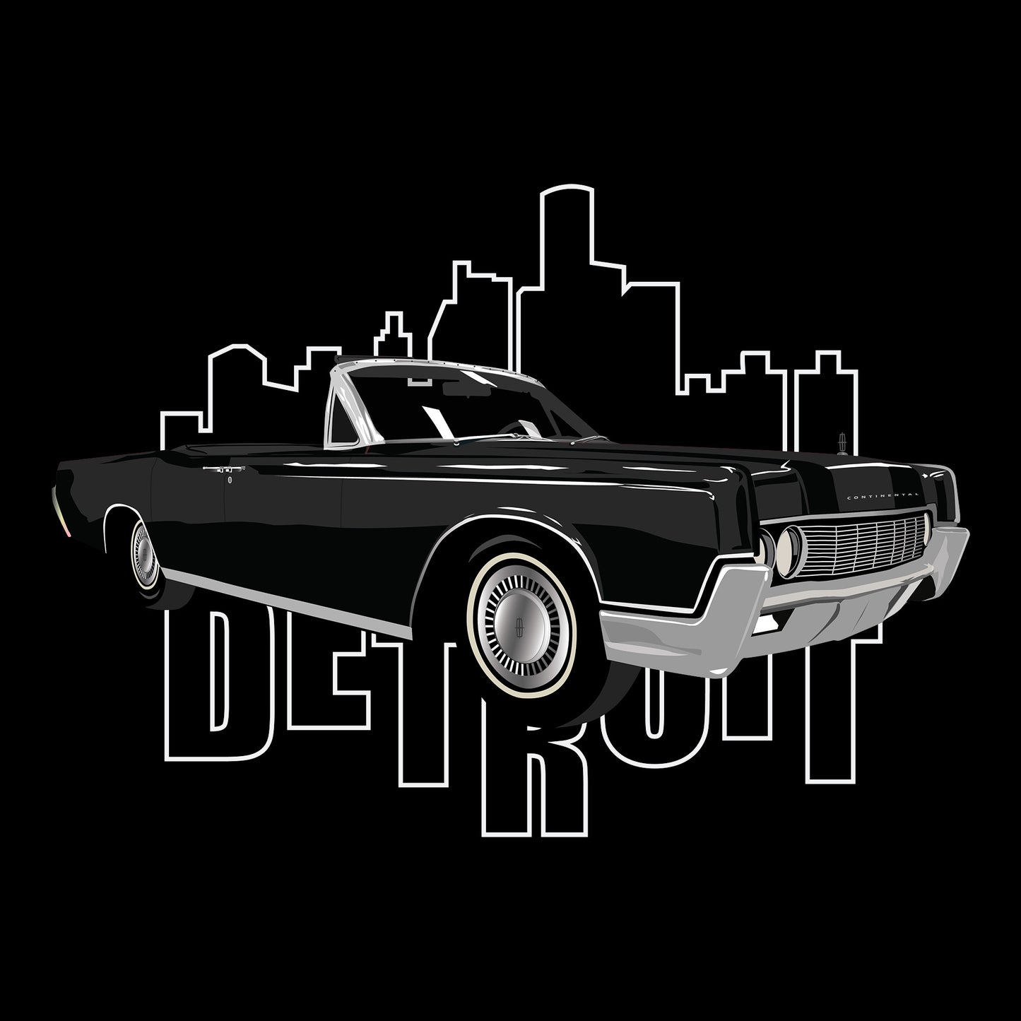 67 Black Lincoln Continental DTF Transfer