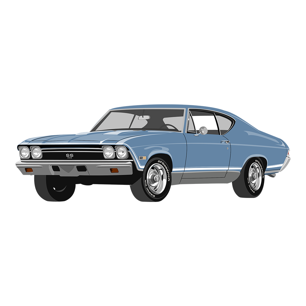 68 Blue Chevy Chevvelle SS DTF Tee