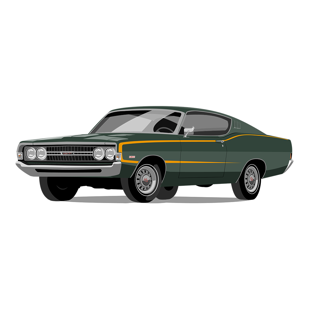 68 Green Ford Torino GT DTF Tee