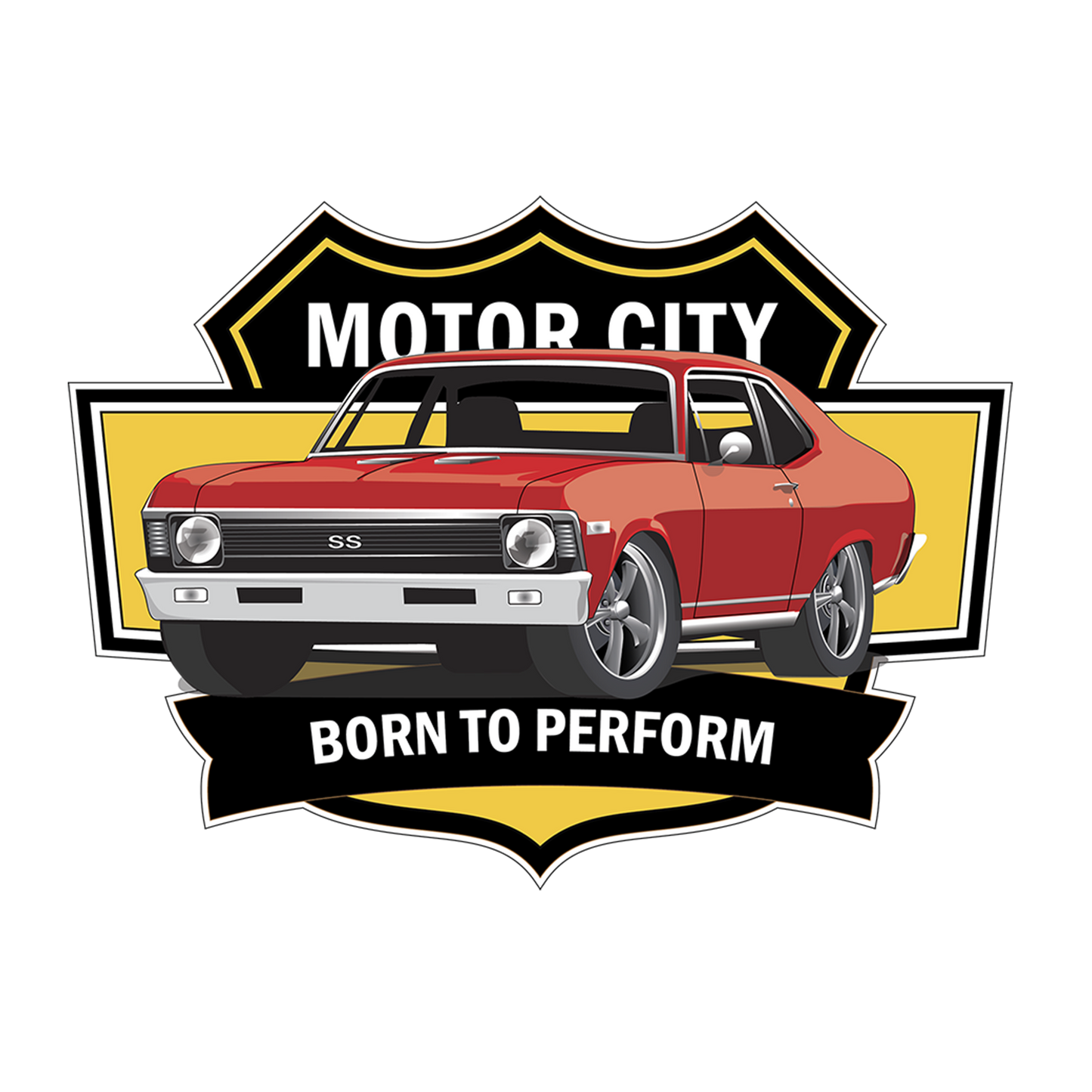 68 Matador Red Chevy Nova SS Detroit DTF Design