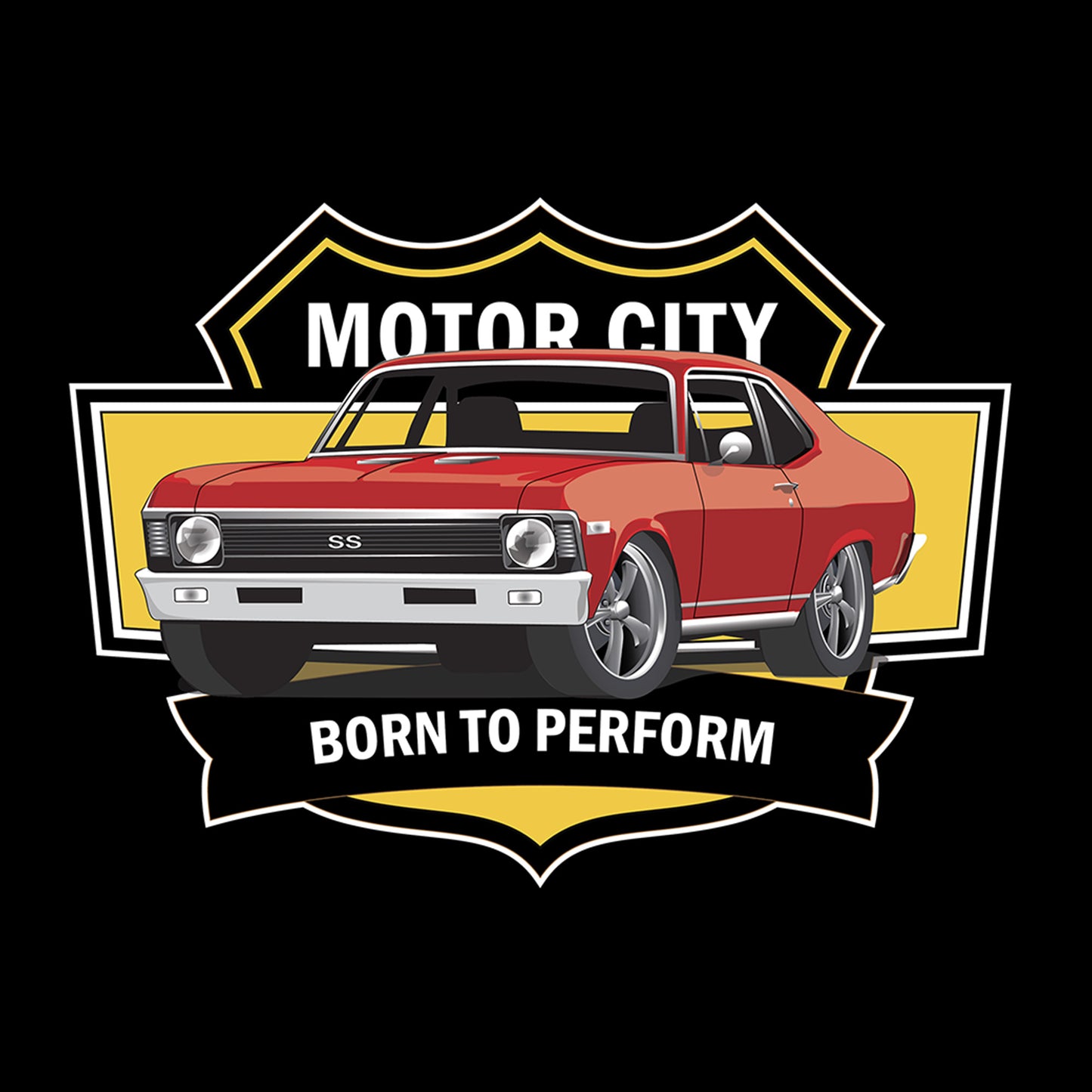 68 Matador Red Chevy Nova SS Detroit DTF Transfer