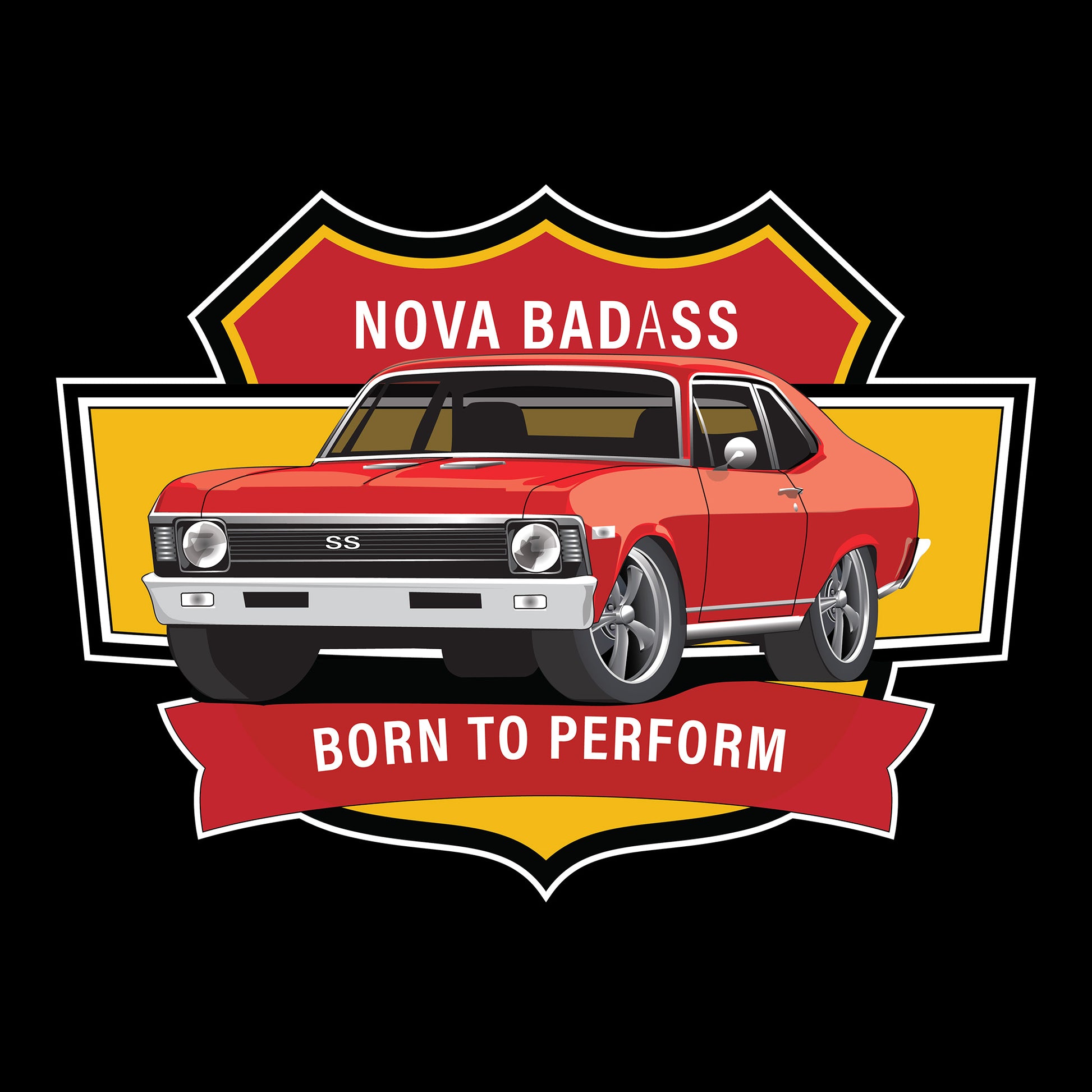 68 Red Chevy Nova SS DTF Transfer