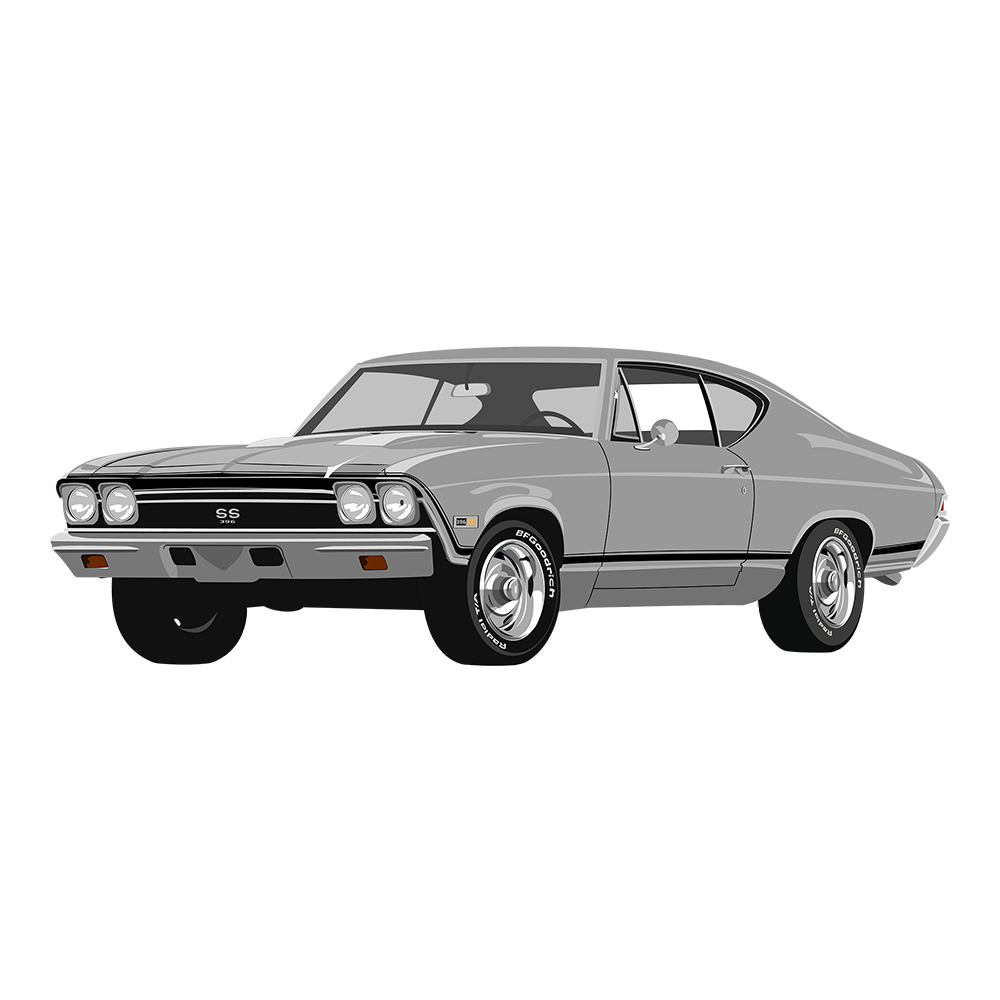 68 Silver Chevy Chevelle SS Detroit DTF Tee