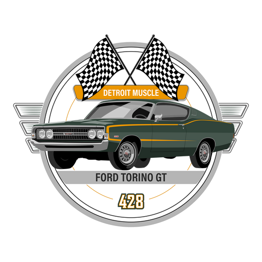 68 Green Ford Torino GT DTF Transfer