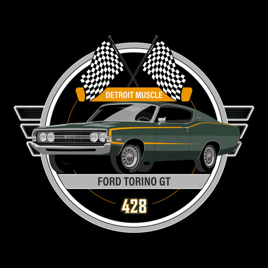 68 Green Ford Torino GT DTF Transfer