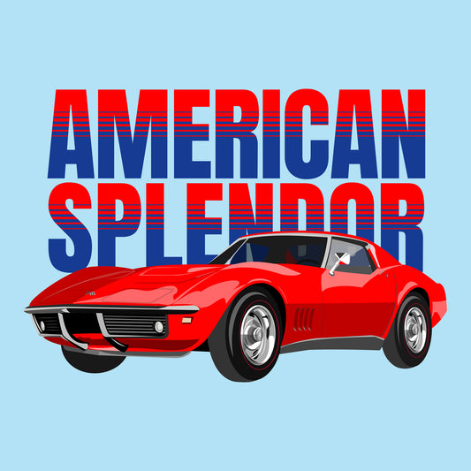 68 Red Corvette DTF Transfer