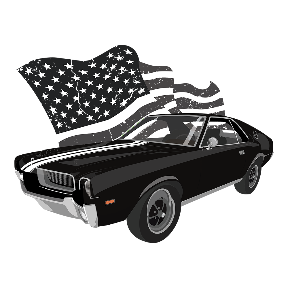 69 Black AMC AMX DTF Design