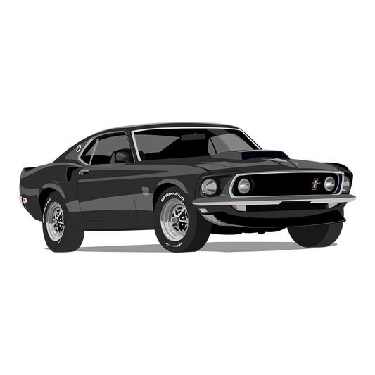 69 Black Ford Mustang Boss 429 DTF Tee