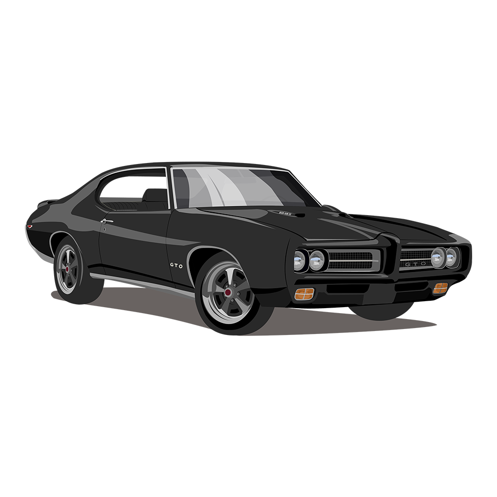 69 Black Pontiac GTO DTF Tee