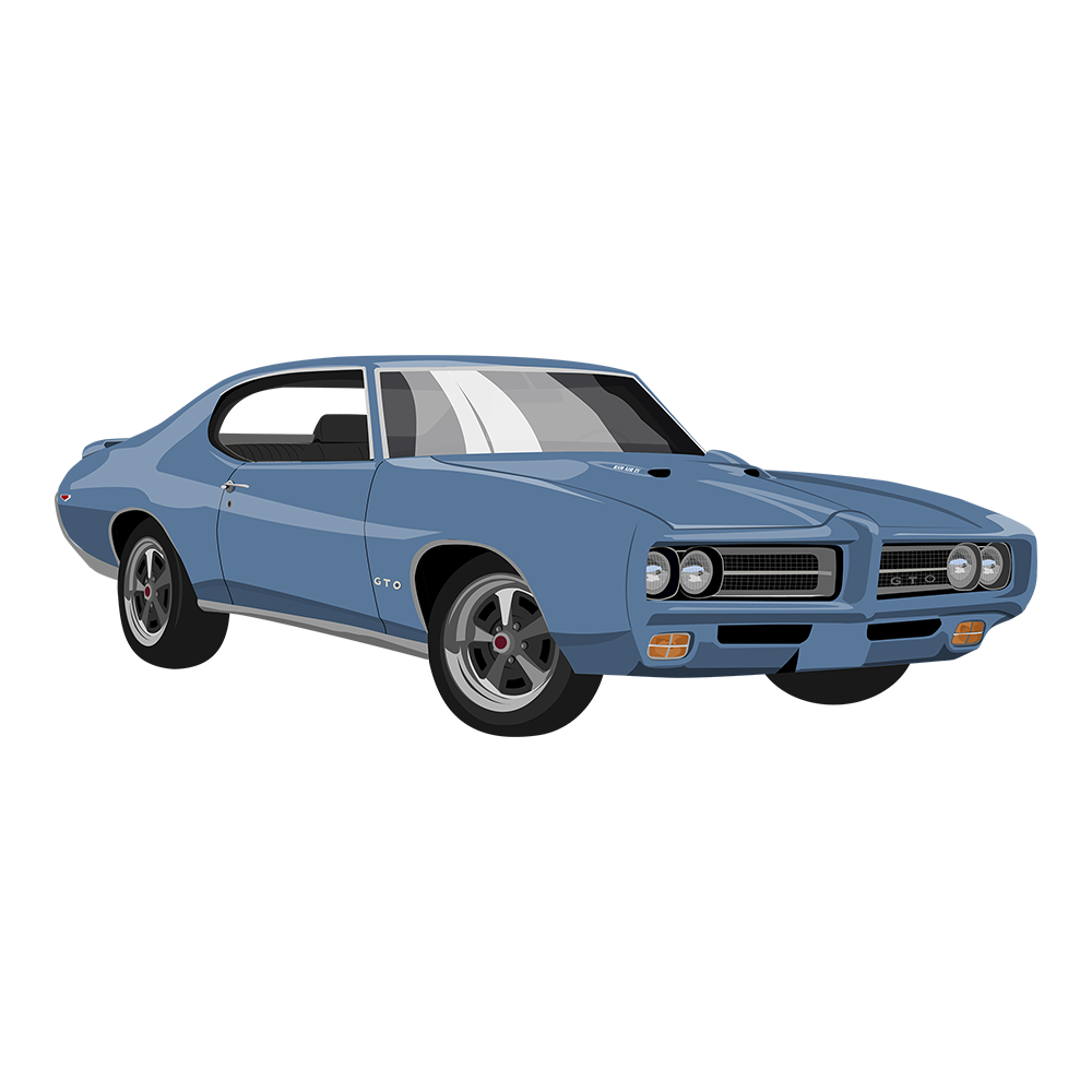 69 Blue Pontiac GTO Tee