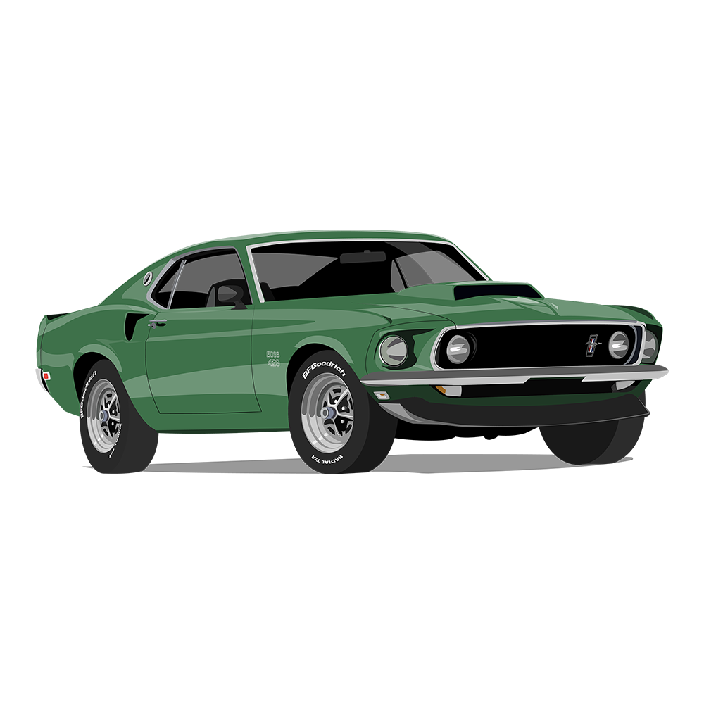69 Green Ford Mustang Boss 429 DTF Tee