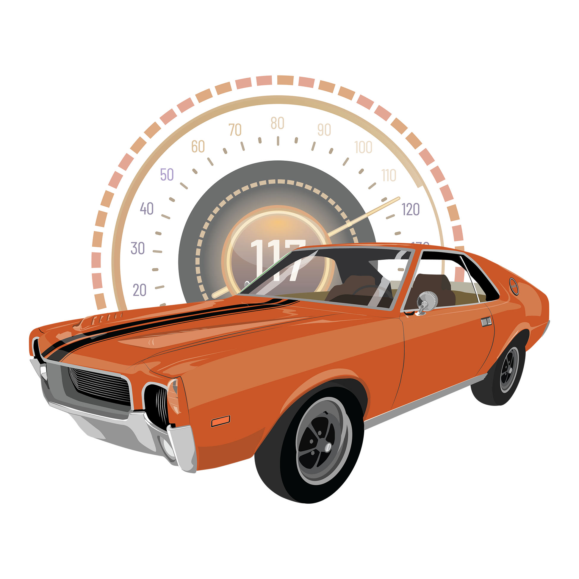 69 Orange AMC AMX DTF Design