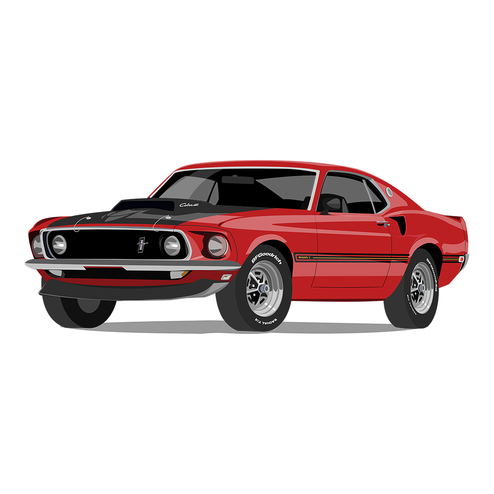69 Red Ford Cobra Mach 1 DTF Tee