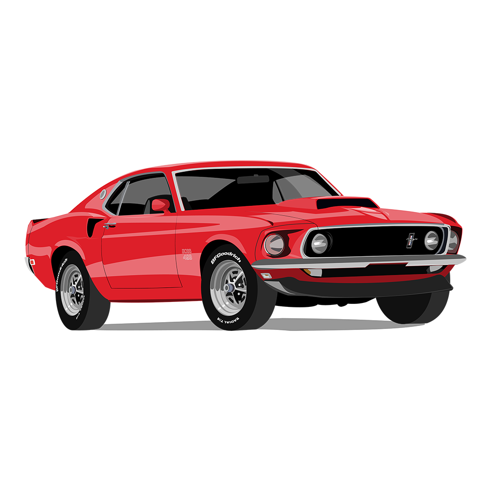 69 Red Ford Mustang Boss 429 DTF Tee