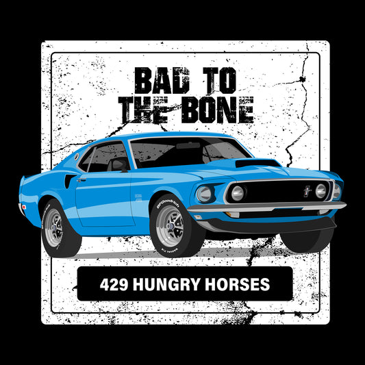 69 Blue Ford Mustang Boss 429 DTF Transfer