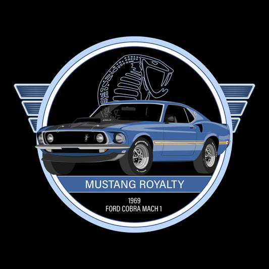 69 Blue Ford Mustang Mach 1 DTF Transfer