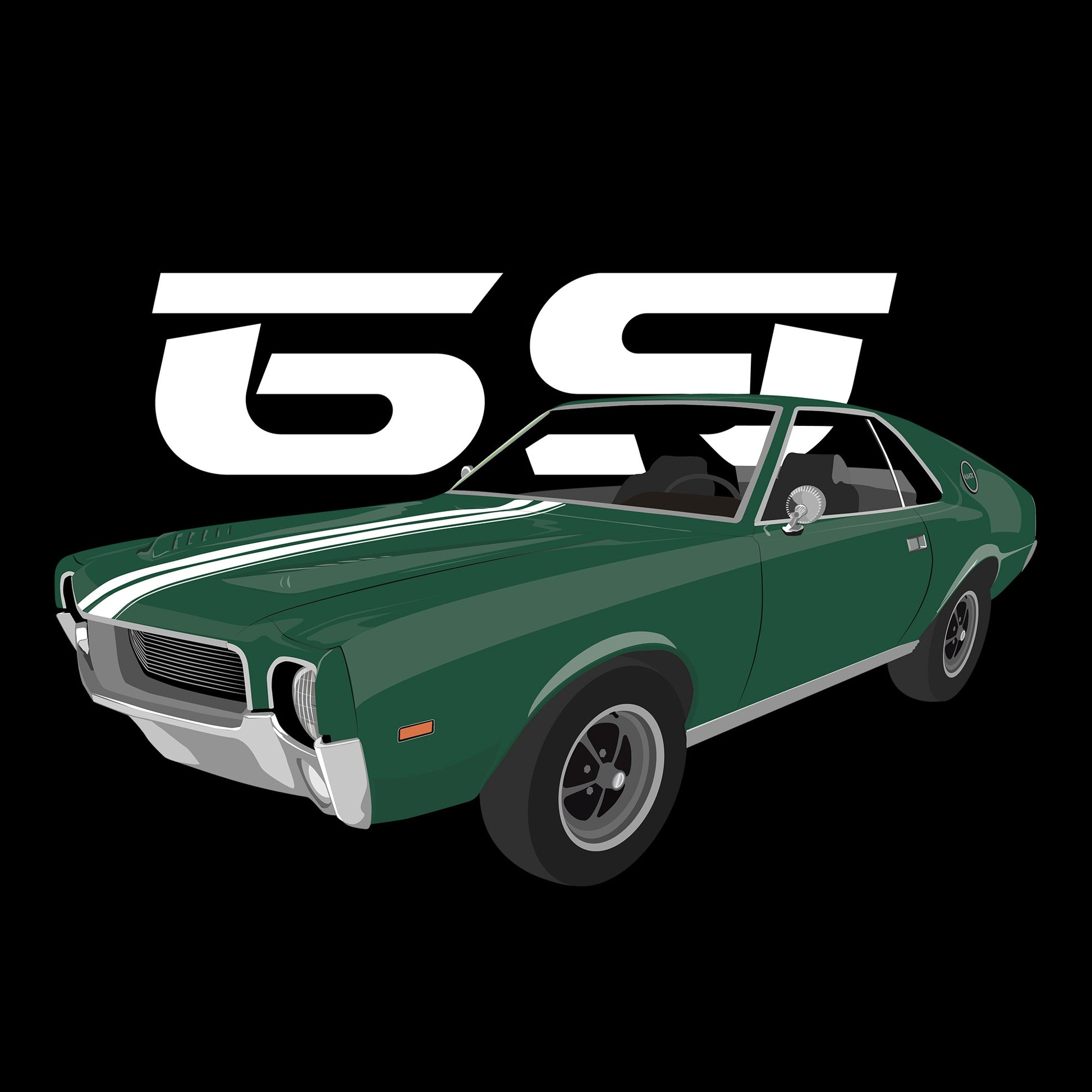 69 Hunter Green AMC AMX DTF Transfer