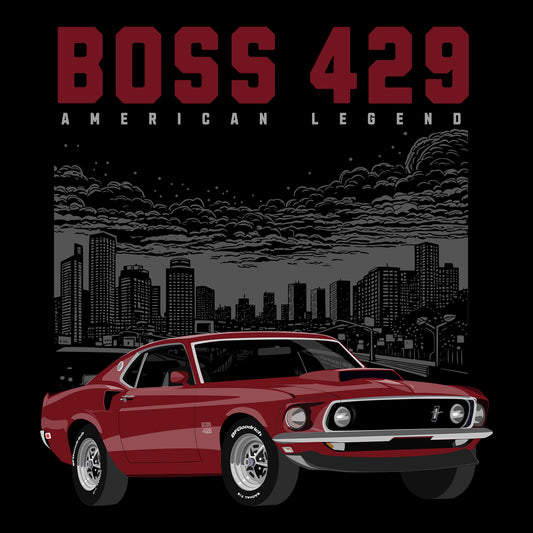69 Maroon Ford Mustang Boss 429 DTF Transfer