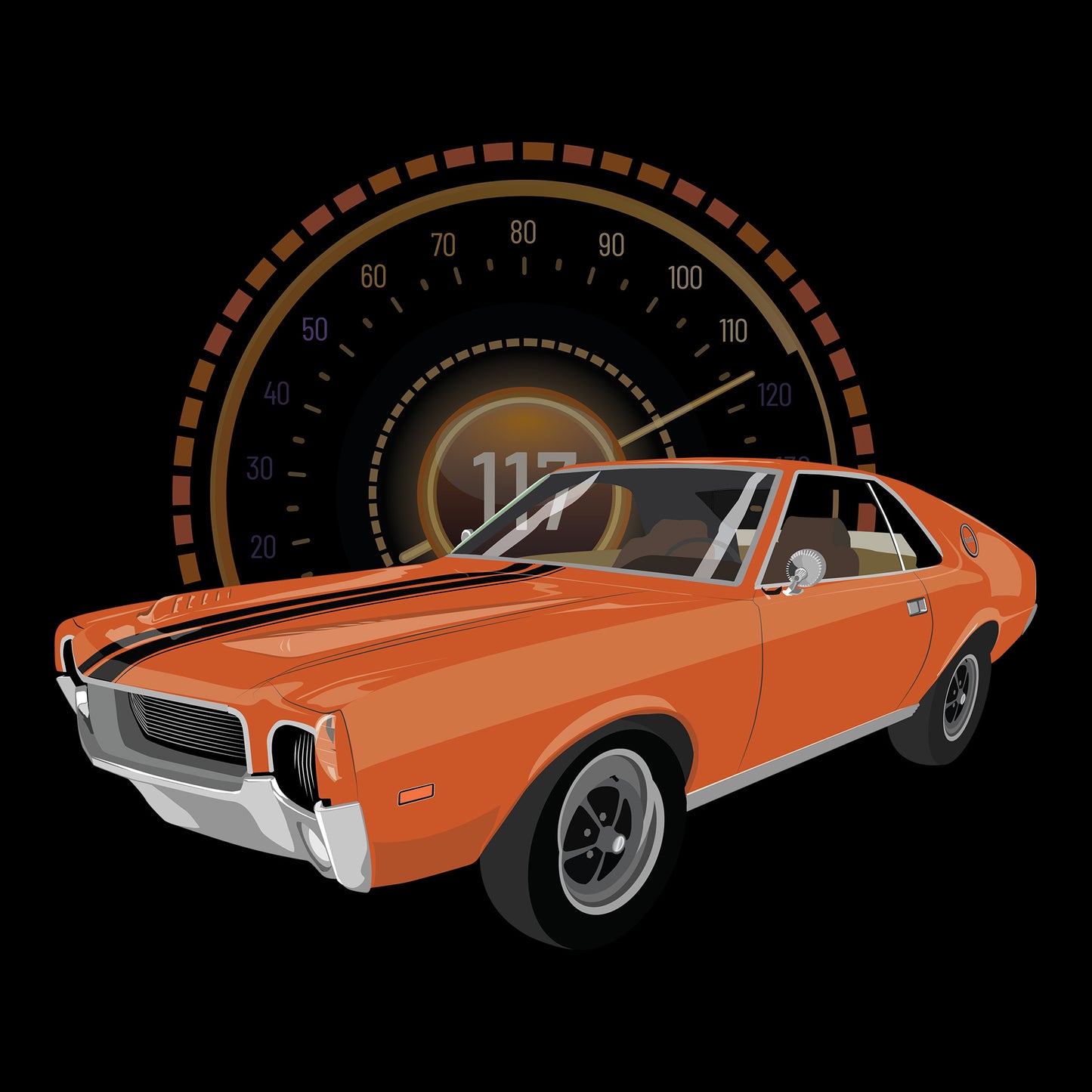 69 Orange AMC AMX DTF Transfer