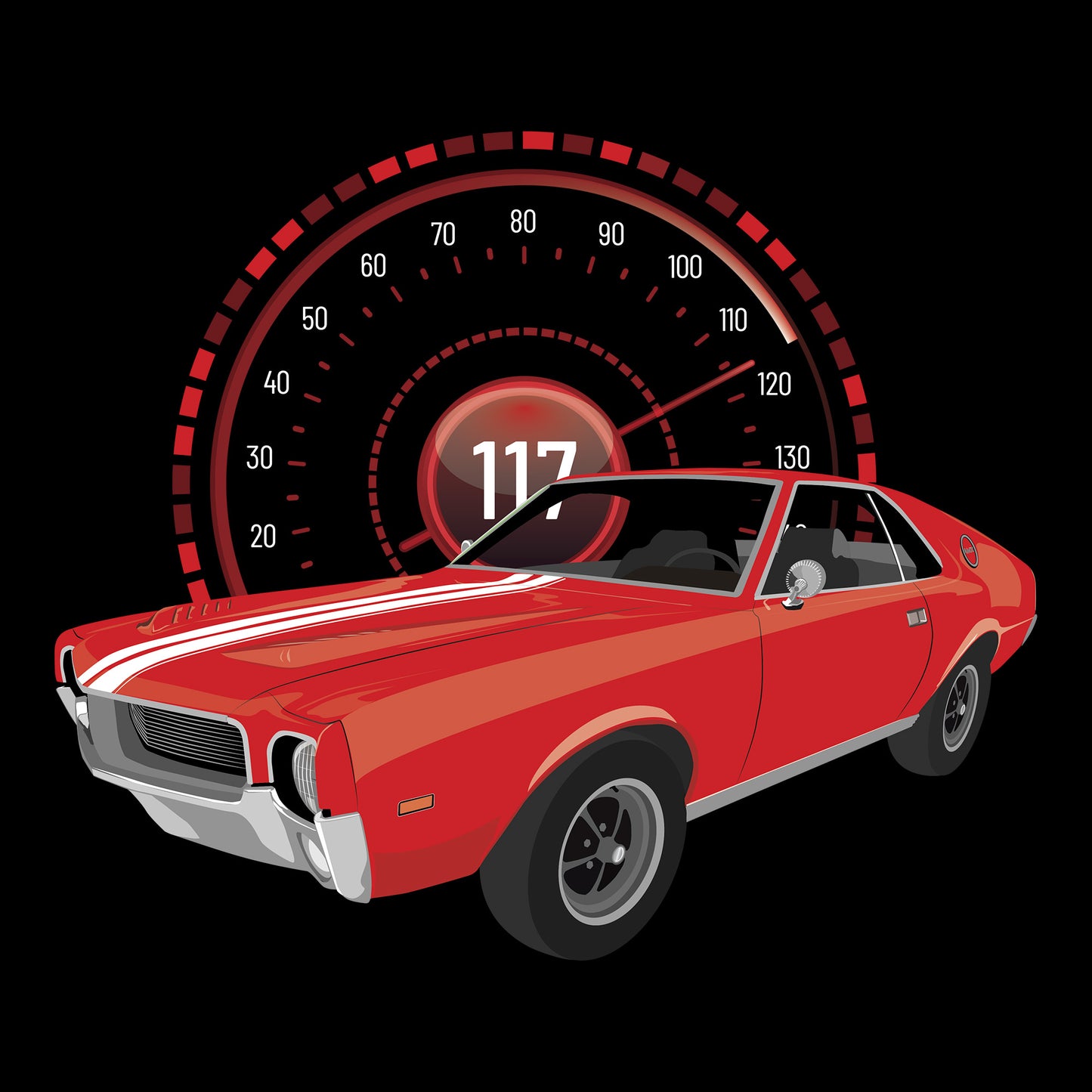 69 Red AMC AMX DTF Transfer