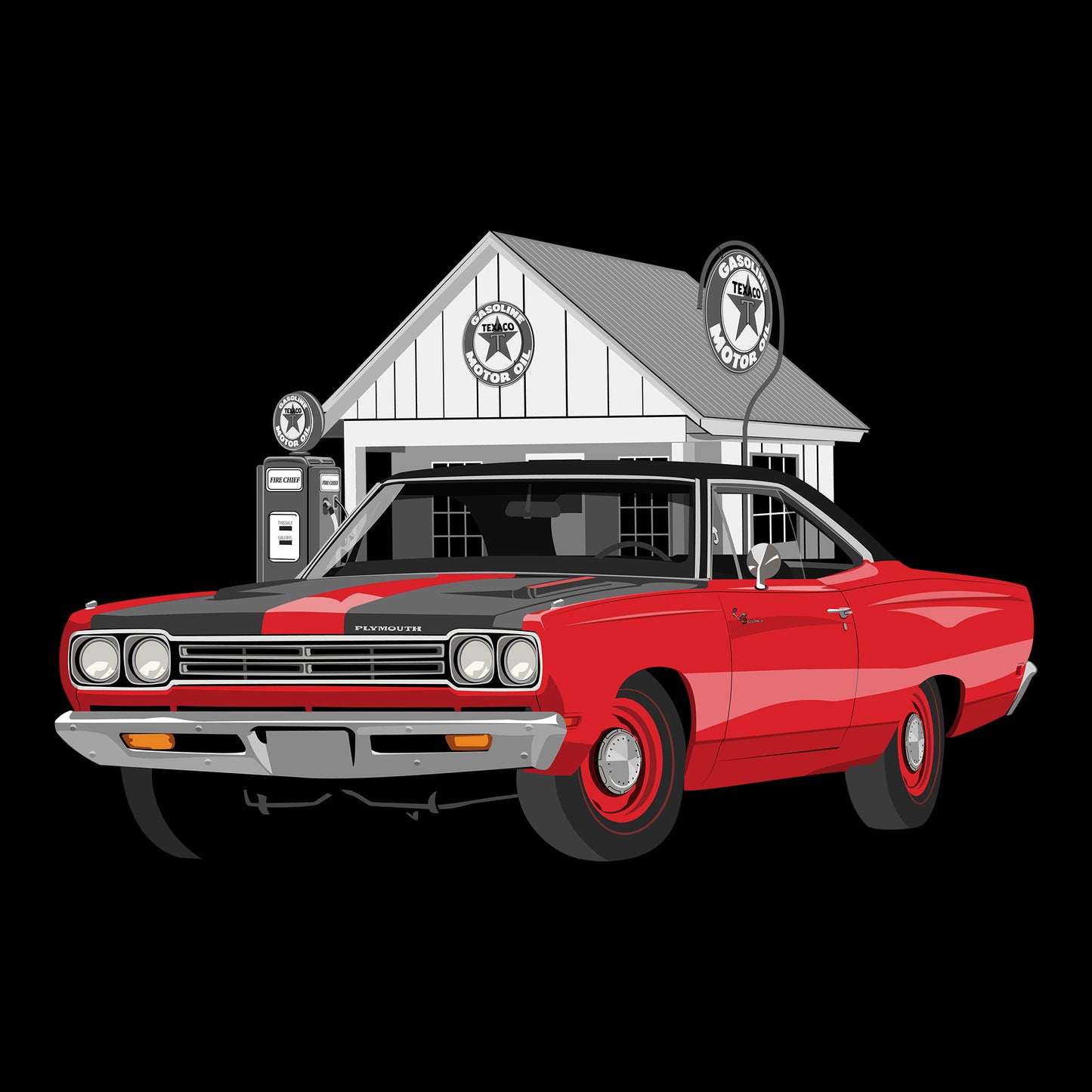 69 Red Plymouth Road Runner DTF Transfer