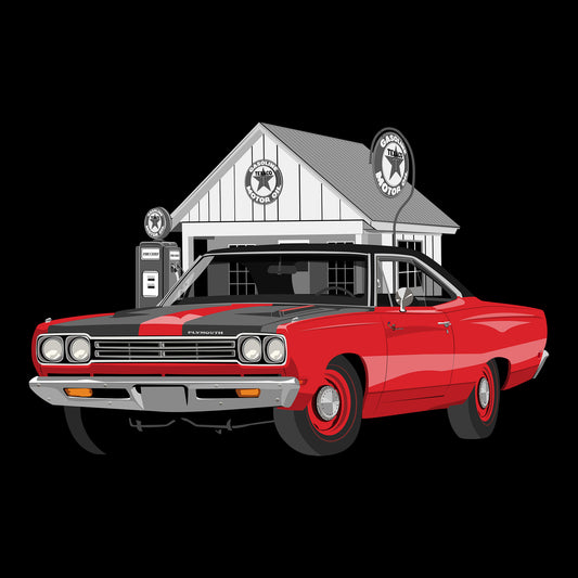 69 Red Plymouth Road Runner DTF Transfer