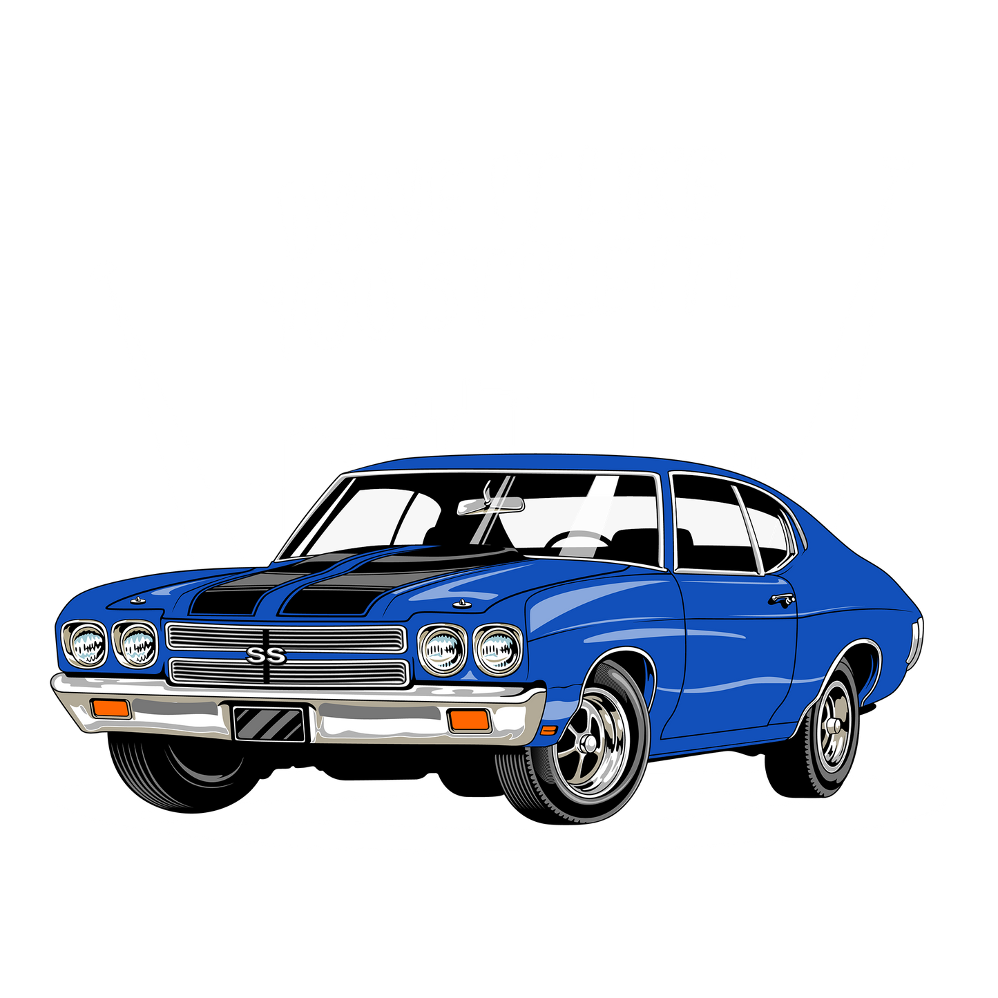 70 Blue Chevy Chevelle SS DTF Design