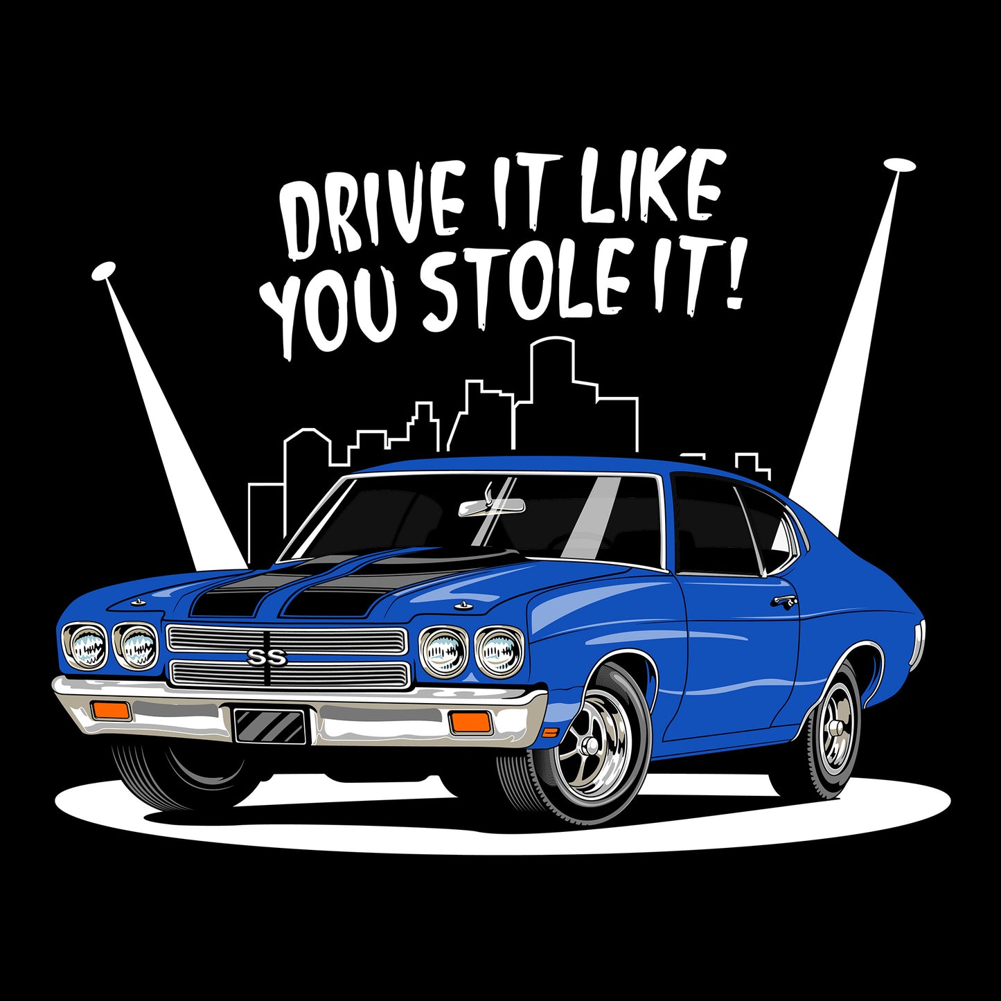 70 Blue Chevy Chevelle SS DTF Transfer