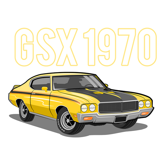70 Yellow Buick Skylark GSX Logo DTF Tee