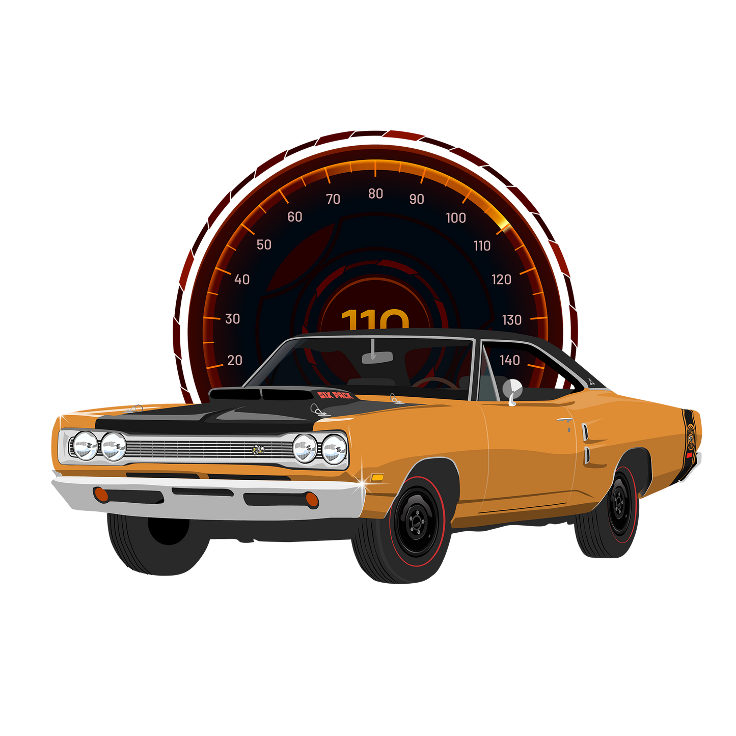 70 Butterscotch Dodge Super Bee DTF Design