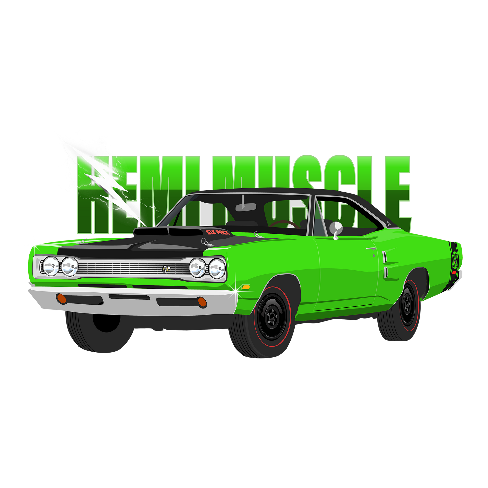 70 Green Go Dodge Super Bee DTF Design