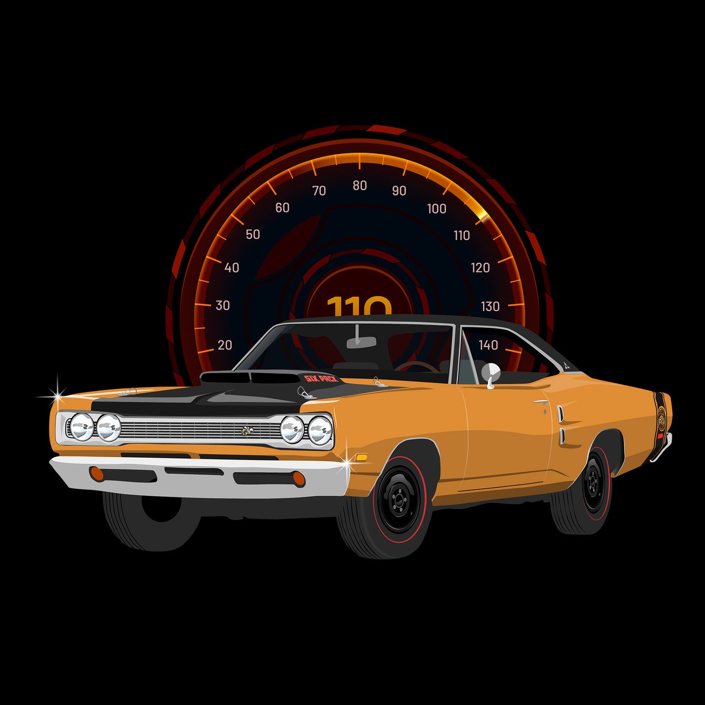 70 Butterscotch Dodge Super Bee DTF Transfer